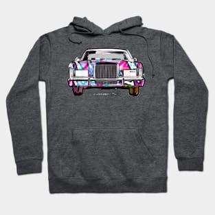 Lincoln Continental Mark V Town Car (black bg) Hoodie